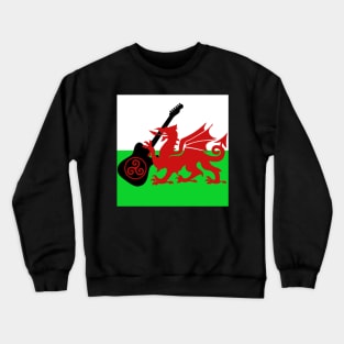 Welsh Dragon Electric Guitar Crewneck Sweatshirt